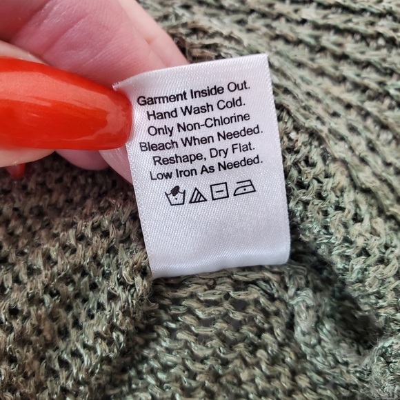 Coldwater Creek  Women's 3/4 Sleeve Linen Blend Sweater Olive Green Size 10/12 - Picture 8 of 9